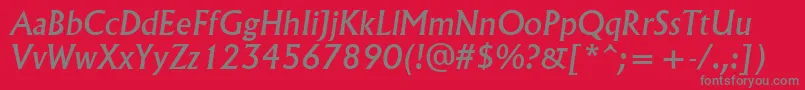 AlbertusMediumРљСѓСЂСЃРёРІ Font – Gray Fonts on Red Background