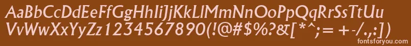 AlbertusMediumРљСѓСЂСЃРёРІ Font – Pink Fonts on Brown Background