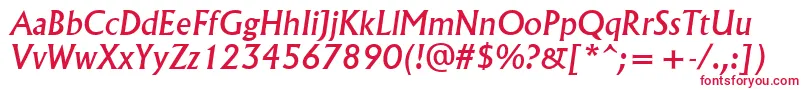 AlbertusMediumРљСѓСЂСЃРёРІ Font – Red Fonts on White Background