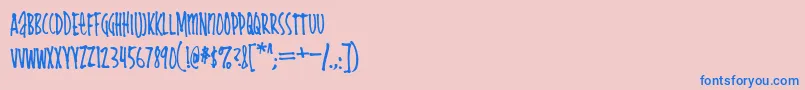 Cheapskate Font – Blue Fonts on Pink Background