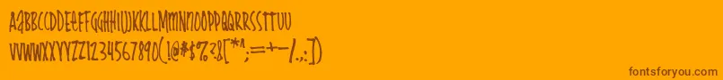 Cheapskate Font – Brown Fonts on Orange Background