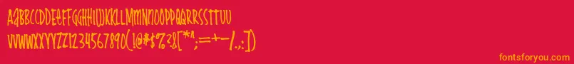 Cheapskate Font – Orange Fonts on Red Background