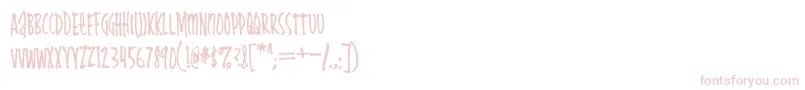 Cheapskate-Schriftart – Rosa Schriften auf weißem Hintergrund