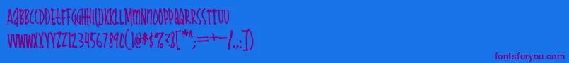 Cheapskate-Schriftart – Violette Schriften auf blauem Hintergrund