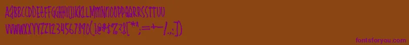 Cheapskate Font – Purple Fonts on Brown Background