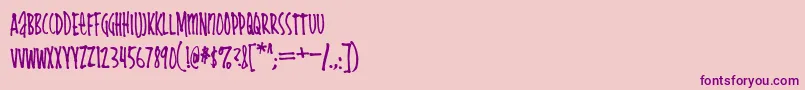 Cheapskate-fontti – violetit fontit vaaleanpunaisella taustalla
