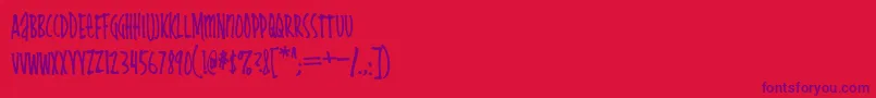 Police Cheapskate – polices violettes sur fond rouge