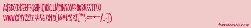 Cheapskate Font – Red Fonts on Pink Background