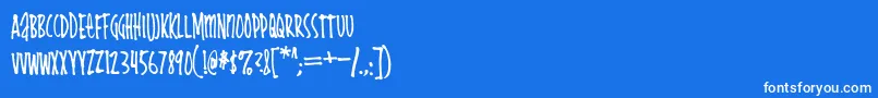 Cheapskate-Schriftart – Weiße Schriften auf blauem Hintergrund