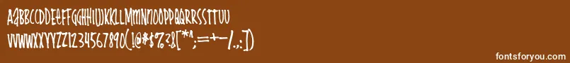 Cheapskate Font – White Fonts on Brown Background