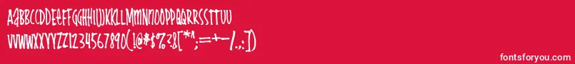 Cheapskate Font – White Fonts on Red Background