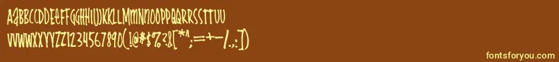 Cheapskate Font – Yellow Fonts on Brown Background