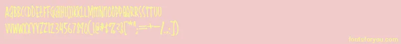 Cheapskate Font – Yellow Fonts on Pink Background