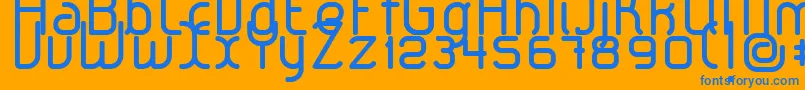 Saiba mais sobre a fonte LeroticaRegular Fonte LeroticaRegular – fontes azuis em um fundo laranja