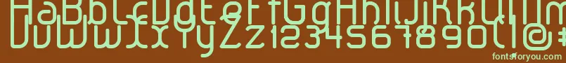 LeroticaRegular-fontti – vihreät fontit ruskealla taustalla
