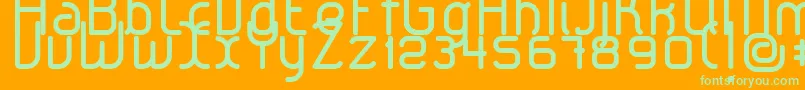LeroticaRegular-Schriftart – Grüne Schriften auf orangefarbenem Hintergrund