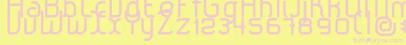 LeroticaRegular-fontti – vaaleanpunaiset fontit keltaisella taustalla