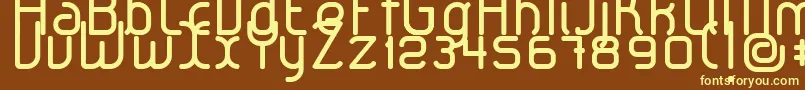 LeroticaRegular-fontti – keltaiset fontit ruskealla taustalla