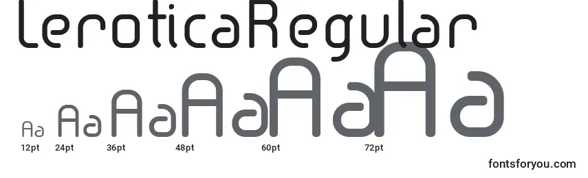 Размеры шрифта LeroticaRegular