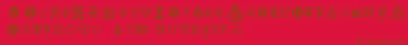 IntellectaMonogramsRandomSamplesTwo Font – Brown Fonts on Red Background
