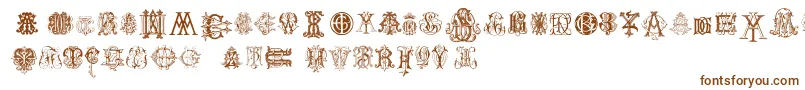 IntellectaMonogramsRandomSamplesTwo Font – Brown Fonts on White Background