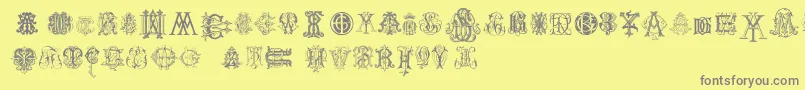 IntellectaMonogramsRandomSamplesTwo-Schriftart – Graue Schriften auf gelbem Hintergrund
