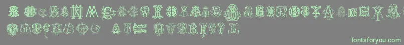 IntellectaMonogramsRandomSamplesTwo Font – Green Fonts on Gray Background