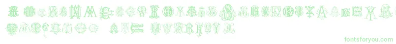 Шрифт IntellectaMonogramsRandomSamplesTwo – зелёные шрифты на белом фоне