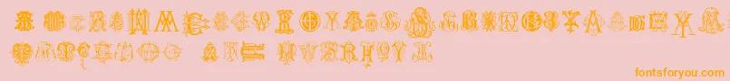 IntellectaMonogramsRandomSamplesTwo Font – Orange Fonts on Pink Background