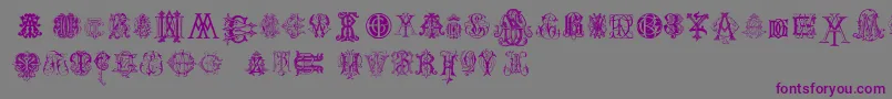 IntellectaMonogramsRandomSamplesTwo Font – Purple Fonts on Gray Background