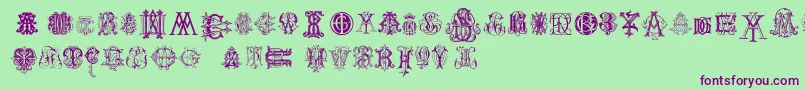 IntellectaMonogramsRandomSamplesTwo Font – Purple Fonts on Green Background