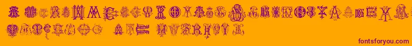 IntellectaMonogramsRandomSamplesTwo Font – Purple Fonts on Orange Background