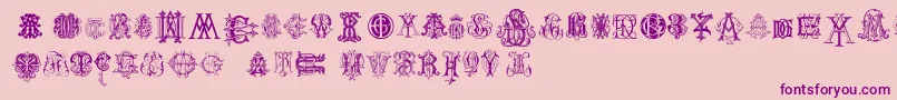 IntellectaMonogramsRandomSamplesTwo Font – Purple Fonts on Pink Background