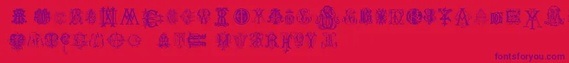 IntellectaMonogramsRandomSamplesTwo Font – Purple Fonts on Red Background