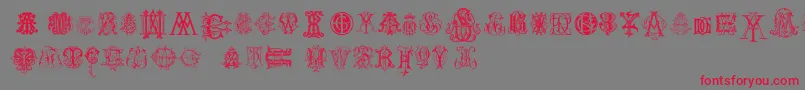 IntellectaMonogramsRandomSamplesTwo-Schriftart – Rote Schriften auf grauem Hintergrund