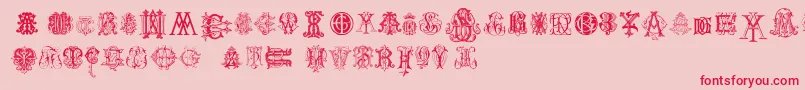 IntellectaMonogramsRandomSamplesTwo Font – Red Fonts on Pink Background