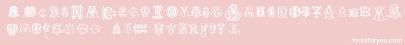 IntellectaMonogramsRandomSamplesTwo Font – White Fonts on Pink Background
