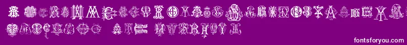 IntellectaMonogramsRandomSamplesTwo Font – White Fonts on Purple Background