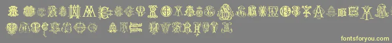 IntellectaMonogramsRandomSamplesTwo Font – Yellow Fonts on Gray Background