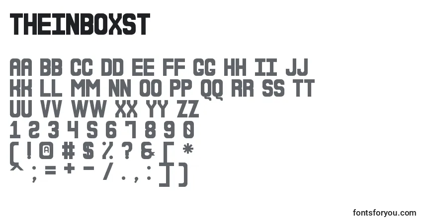 Шрифт TheInboxSt – алфавит, цифры, специальные символы