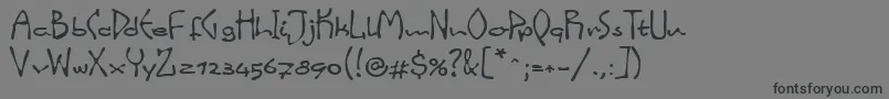 フォントLinotypeinkyScript – 黒い文字の灰色の背景