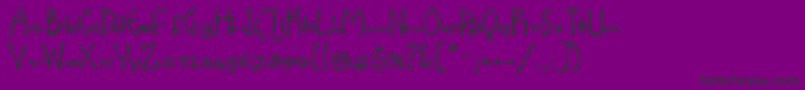 LinotypeinkyScript-Schriftart – Schwarze Schriften auf violettem Hintergrund