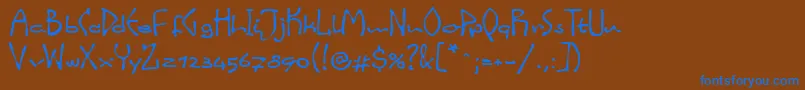 LinotypeinkyScript Font – Blue Fonts on Brown Background
