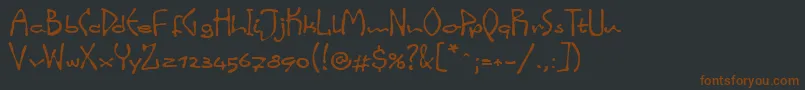 Police LinotypeinkyScript – polices brunes sur fond noir