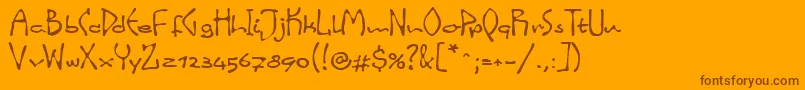 Police LinotypeinkyScript – polices brunes sur fond orange