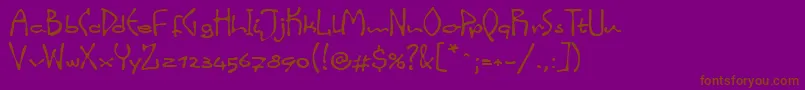 LinotypeinkyScript Font – Brown Fonts on Purple Background