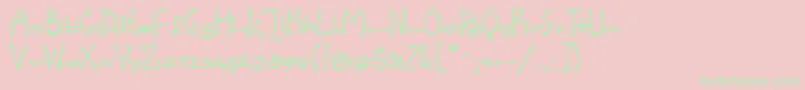 LinotypeinkyScript-Schriftart – Grüne Schriften auf rosa Hintergrund