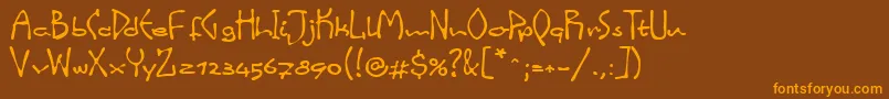 LinotypeinkyScript Font – Orange Fonts on Brown Background