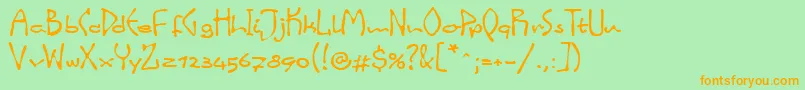 LinotypeinkyScript Font – Orange Fonts on Green Background