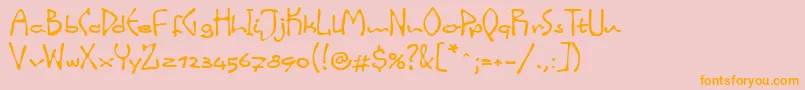 LinotypeinkyScript Font – Orange Fonts on Pink Background